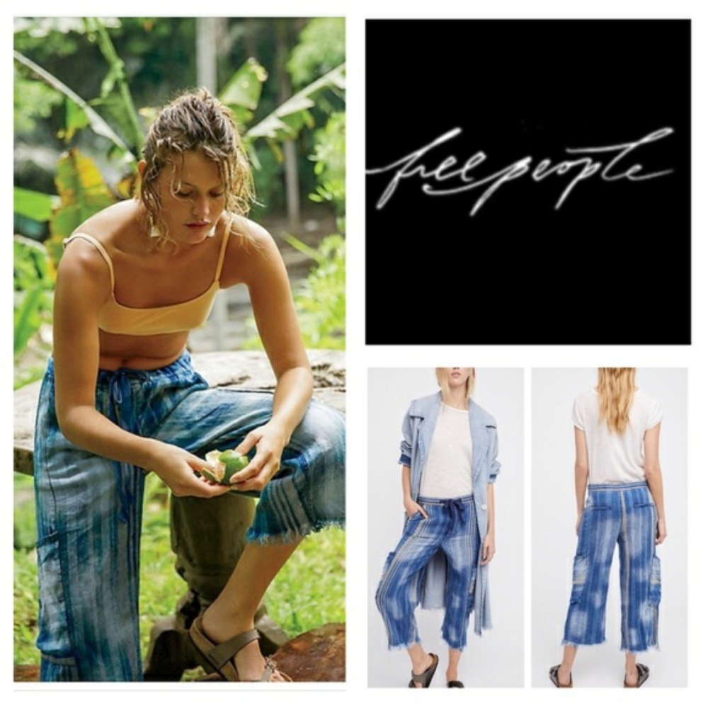 Free People Glory Days Striped Capri Pants